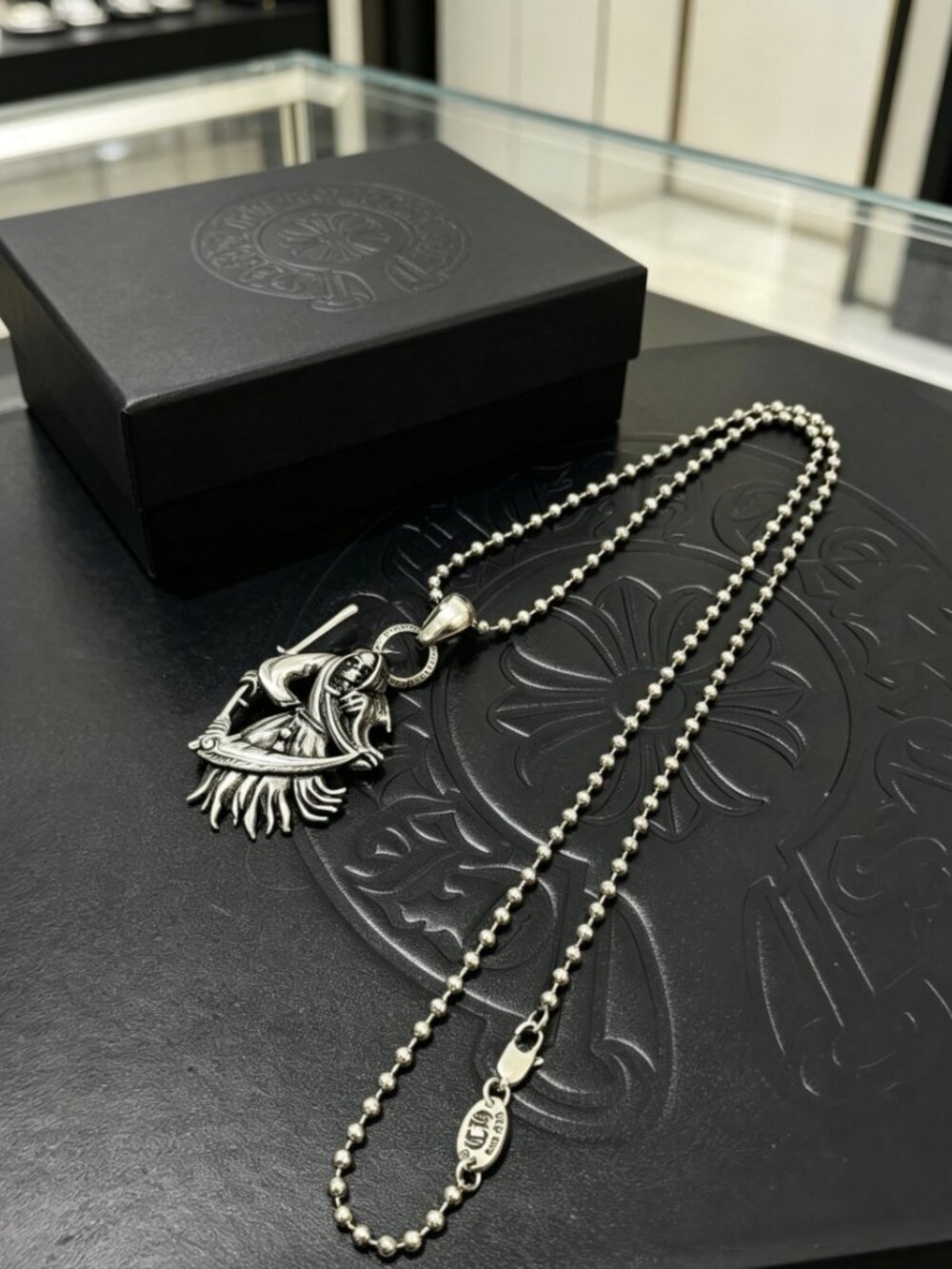 Chrome Hearts Reaper Scythe Pendant Necklace